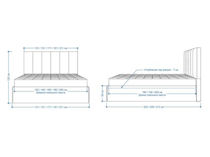Кровать Lonax Милана велюр Dolly-3 160х195