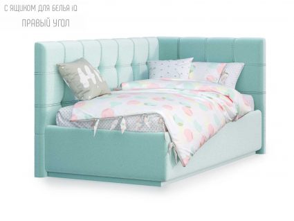 Кровать Nuvola Sabina угловая Velutto 14 (с подъемным механизмом)