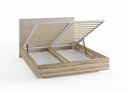 Кровать Сонум Vena Ясмунд + Экокожа Коричневая (с подъемным механизмом)