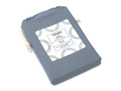 Наволочка Tkano Essential джинсово-синяя с брашинг-эффектом 2 шт. 50х70