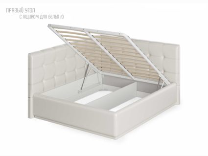 Кровать Nuvola Sabina угловая Velutto 26 (с подъемным механизмом) 120х190