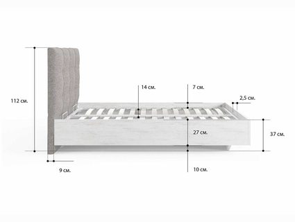 Кровать Сонум Victoria Ясмунд + Кашемир Бежевый 140х190