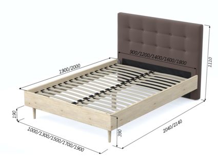 Кровать Арско Альмена Сосна/Велюр Grace 06 120х200