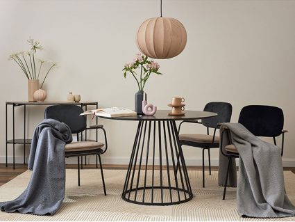 Плед Tkano Essential из шерсти мериноса темно-синий