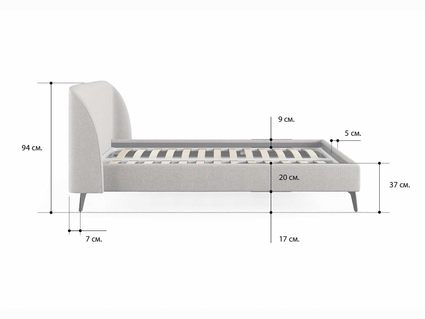 Кровать Сонум Rosa Рогожка Деним 80х200