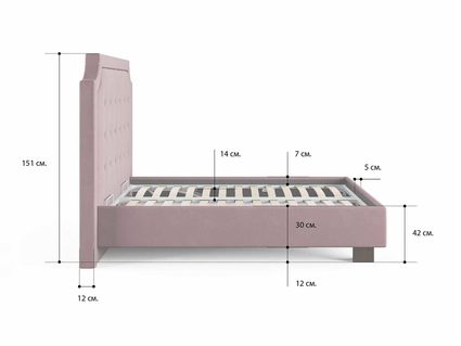 Кровать Сонум Elysium Рогожка Деним 140х200